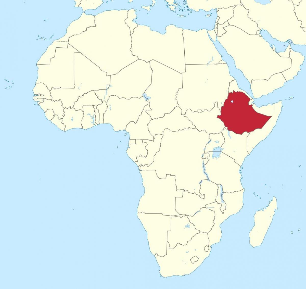 карта Афрыкі, паказваючы Эфіопіі