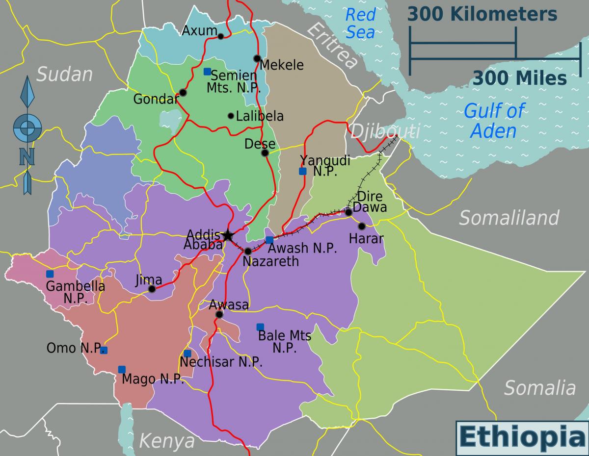 Размяшчэнне на карце Эфіопіі 