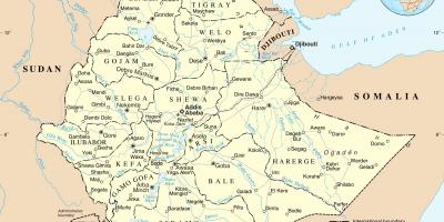 Палітычная карта Эфіопіі