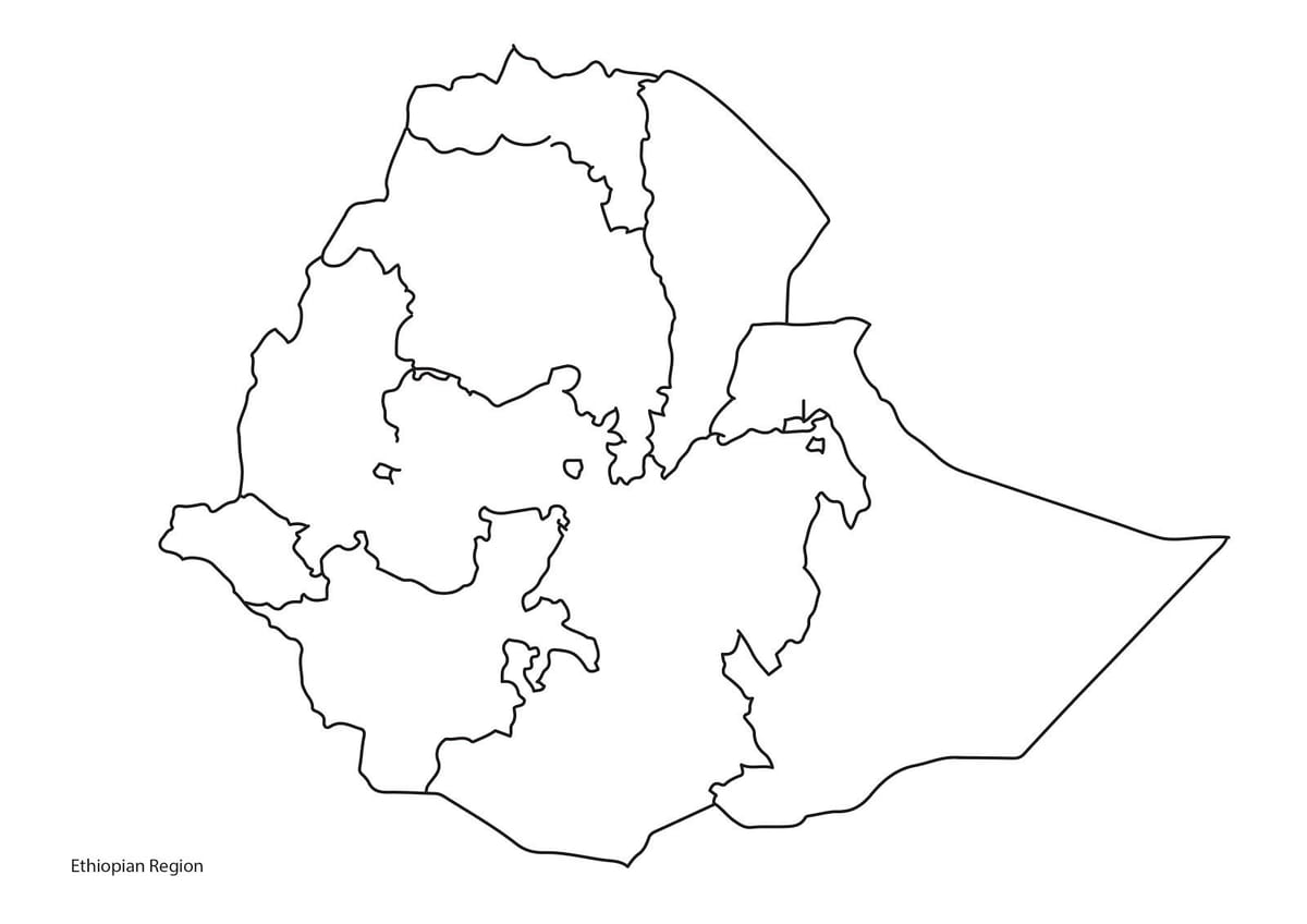 пустая карта Эфіопіі