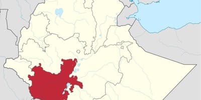 Карта Паўднёвай Эфіопіі