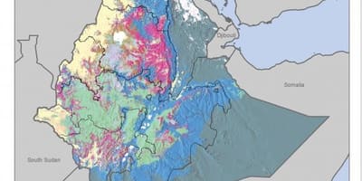 Карта глебавая карта Эфіопіі