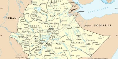 Палітычная карта Эфіопіі