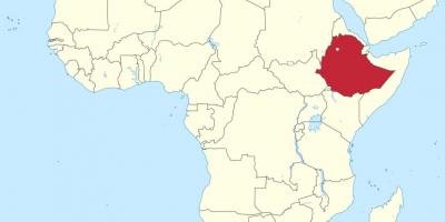 Карта Афрыкі, паказваючы Эфіопіі